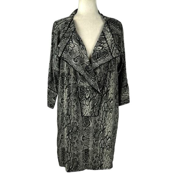 Bcbgmaxazria 100% Silk Lapelled Collar Shirt Dress Snakeskin Pattern Small - Picture 1 of 16